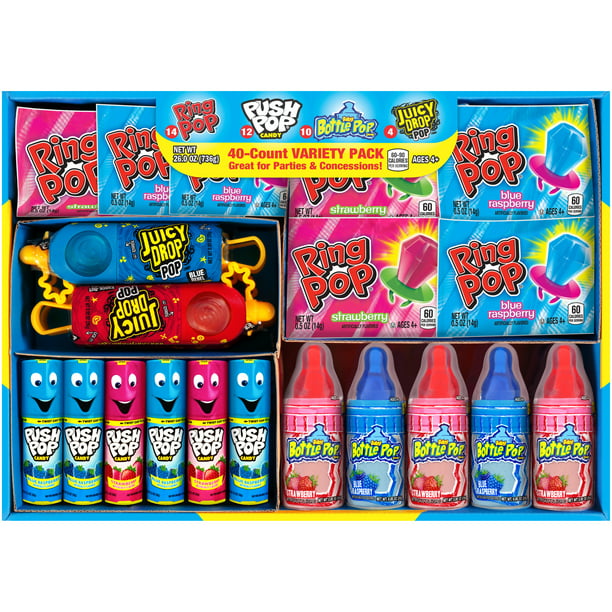 Bazooka Candy Brands, Lollipop Variety Pack w/ Assorted Flavors of Ring ...