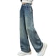 thumbnail image 2 of Cowsor Girls Baggy Jeans Distressed Denim Pants Elastic Waist Wide Leg Jeans for Girls Kids Loose, 2 of 7