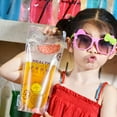 thumbnail image 3 of 100PCS Matte Fruit Pattern Transparent Heat Resistant Drink Pouches Handheld Drink Container Set with Straws, 3 of 6
