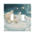thumbnail image 2 of Dailycode Light Switch Plate Covers 3 Gang Wall Plate Plastics Outlet Covers for Kitchen Home Office Decor Bear Rabbit Sleep on Cloud, 2 of 8