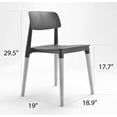 thumbnail image 3 of CozyBlock Bel Dining Bistro Cafe Style Modern Minimalist Side Chair Set of 2 (White), 3 of 7