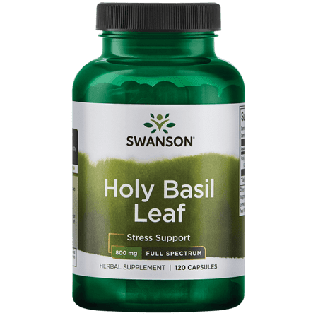 Swanson Holy Basil Leaf Capsules, 800 mg, 60 Ct (Best Holy Basil Brand)