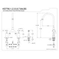 thumbnail image 4 of Kingston Brass KS7792ALBS English Country Kitchen Bridge Faucet with Brass Sprayer, Polished Brass, 4 of 4