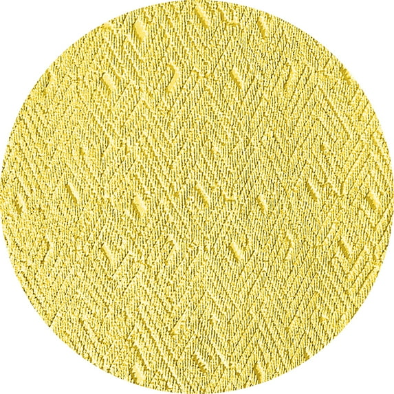 Ahgly Company Indoor Round Oriental Yellow Industrial Area Rugs, 3' Round