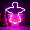 thumbnail image 1 of Neon LED Angel Night Light with Base, Battery Operated or USB Neon LED Lights, Decoration for Christmas, Birthday, Living Room, Bedroom, Kids, 1 of 4