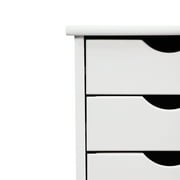 Adeptus Original Roll Cart, Solid Wood, 6 Drawer Roll Cart, White (13.4 L x 15.4 W x 25.4 H)