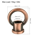 thumbnail image 2 of Unique Bargains 15kg Load 29x35mm M10 Thread Ring Shape Female Loop Eye Nut Red Bronze 2 Pack, 2 of 5