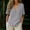 Gray, variant on Sevevn Women's Casual Short Sleeve V Neck Henley Blouses Loose Fit Lightweight Linen Summer Tunic Tops White 2XL