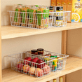 SANNO Metal Refrigerator Organizing Baskets, Stackable Freezer Storage
