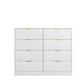thumbnail image 4 of Spaco Simply Modern 8-Drawer Dresser with Golden Metal Handle, Large Storage Cabinet with Anti-Tipping Device, Chest of Drawers for Indoor as Bedroom, Living Room, White, 4 of 18