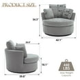 thumbnail image 2 of Muumblus Large Swivel Chair, Modern Oversize Accent Barrel Chair Comfy Round Armchair for Living Room, Gray, 2 of 6
