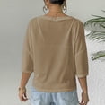thumbnail image 6 of Abomasnow Women's Sheer Mesh See Through T Shirt 3/4 Length Sleeve Off Shoulder Tops Casual Beach Vocation Shirts, 6 of 9