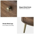 thumbnail image 6 of Wood Side Table with 3 Drawers Metal Legs for Living Room Bedroom, Walnut, 6 of 7
