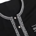 thumbnail image 5 of ZQUUVOU Men's Muslim Thobe With Short Sleeves Gentleman Thobe Embroidered Crewneck Muslim Shirts Ethnic Clothes Black, 5 of 7