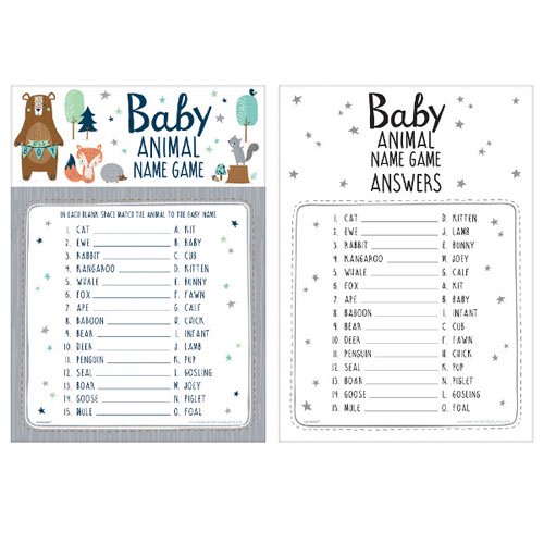Baby Shower 'We Can Bearly Wait' Baby Animal Name Game (1ct) Walmart