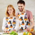 thumbnail image 3 of Halloween Black Cats with Pumpkins Witch Hats Apron-Garden Aprons for Women with Pockets-Cotton Linen Waterproof Kitchen Cooking Gardening Aprons Adjustable for Kitchen,Cooking,BBQ and Salon 32"x27", 3 of 7