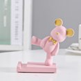 thumbnail image 3 of Soporte Para Teléfono De Oso Soporte Para Teléfono De Oso Soportes de teléfono con adorno de oso de resina Kawaii Kicking Bear Soporte de escritorio para teléfono (rosa), 3 of 6
