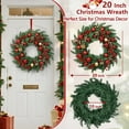 thumbnail image 3 of Gnwei Christmas Wreath, 20 Inch Christmas Wreaths for Front Door, Large Winter Door Wreath with Ball Ornaments, Berries and Norfolk Pines, Xmas Decor for Indoor Outdoor Wall Windows, 3 of 9