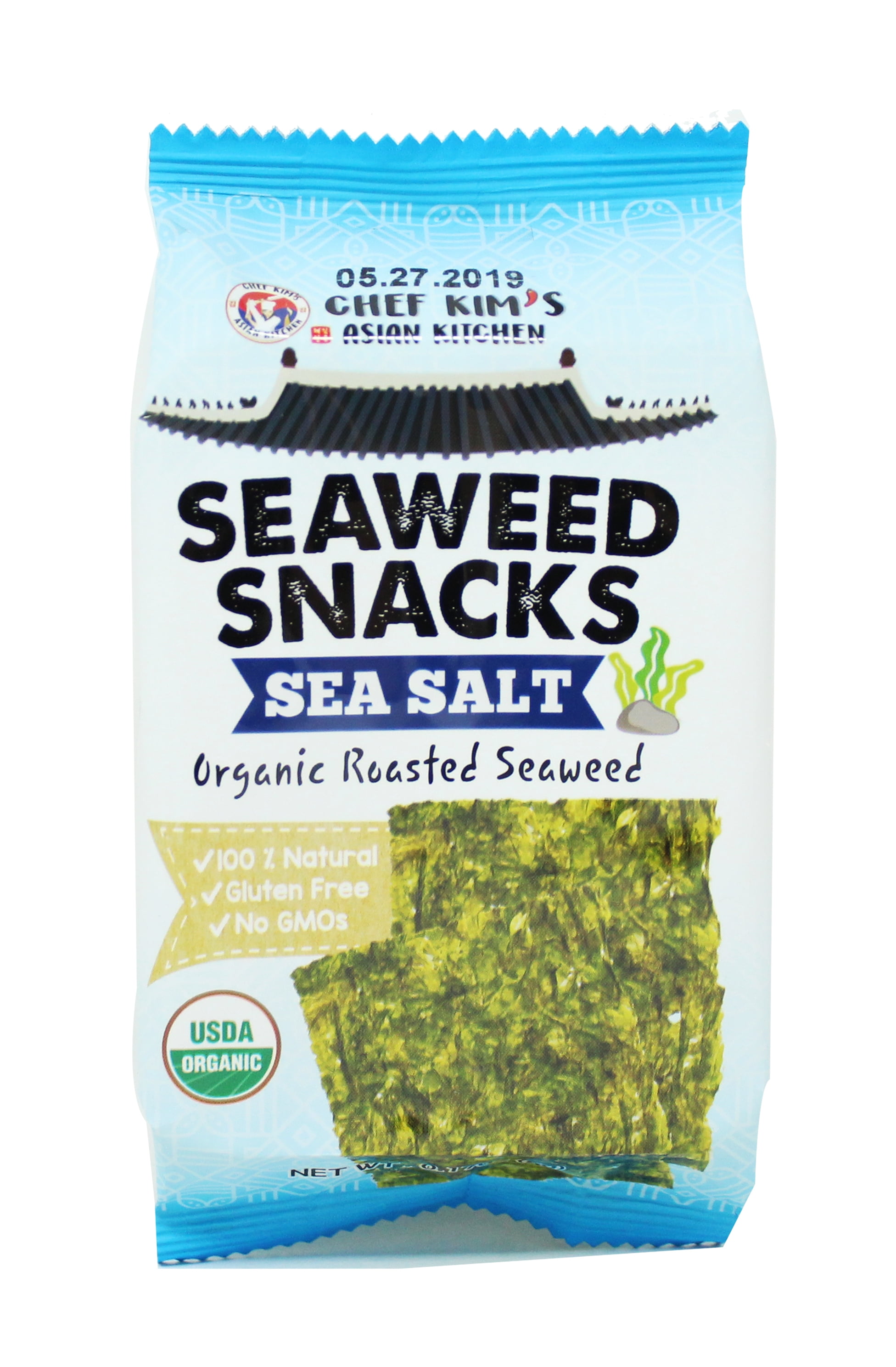 Chef Kim's Seaweed Snacks, 5 Grams (Pack of 9) (Sea Salt)