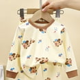 thumbnail image 4 of Linfrsh Toddler Boys 2 Piece Pajamas Size 2t Toddler Toddler Kids Toddler Girls Boys Soft Comfy Modal Tencel Solid Raglan Sleepwear Pajamas Pjs 2pcs Set(Coffee,9-10 Years), 4 of 4
