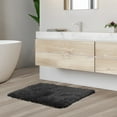 thumbnail image 3 of Nestl Super Soft Shaggy Bath Rug, Absorbent Bathroom Rug, 17" x 24", Black, 3 of 6