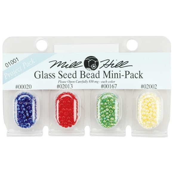 Mill Hill Perles de Verre Mini Packs 2.5mm 830mg 4/Pkg-00020, 02013, 00167 & 02002