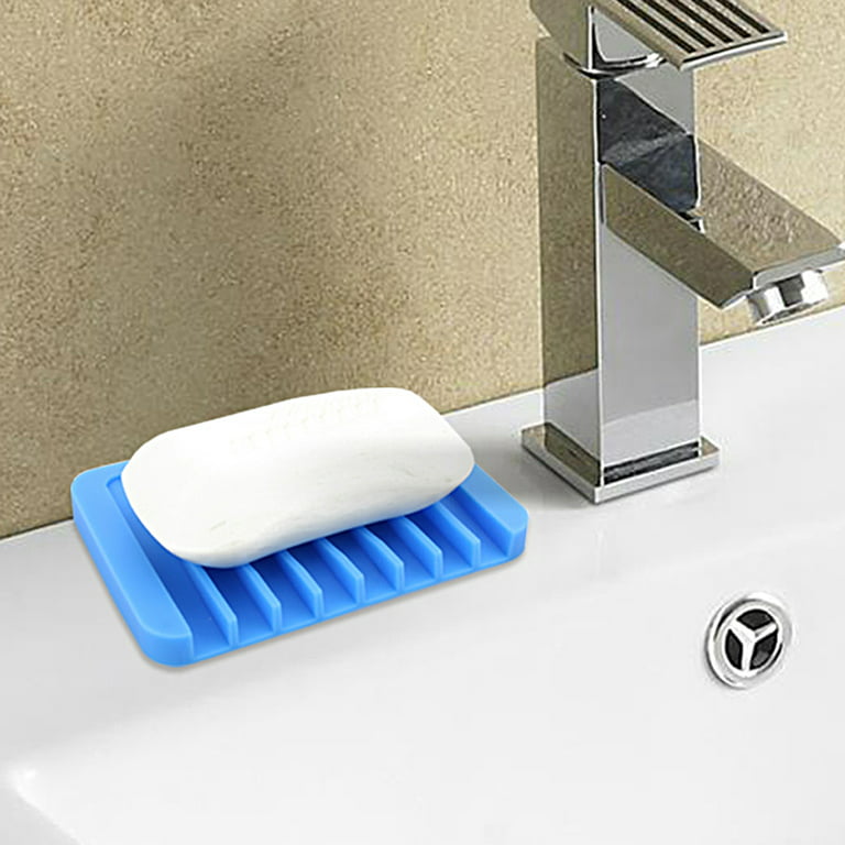 Self Draining Soap Dishes, Premium Soap Holder, Soap Tray Saver for Shower Bathroom Kitchen Sponges, Non-Slip Design, Bar Soap Dish to Keep Soap Dry (