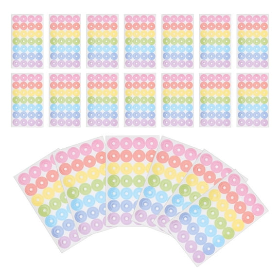 FRCOLOR 20 Sheets per Pack Paper Hole Reinforcers Assorted Color Non-drying Adhesive for Craft Projects