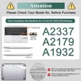 thumbnail image 2 of JINRAN Compatible for MacBook Air 13 inch Case 2018-2021 M1 A2337 A2179 A1932 with Retina Display, Fabric Textured Hard Shell with Foldable Kickstand & Keyboard Cover for MacBook Air 13'' Case, 2 of 7