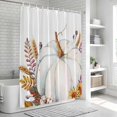 thumbnail image 6 of Grey Pumpkins Fall Shower Curtain, Waterproof Shower Curtains for Bathroom, Botanical Thanksgiving Maple Leaf Washable Fabric Bathtub Curtain Set Bath Decor with 12 Hooks Long 72"x84", 6 of 8
