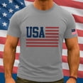 thumbnail image 3 of Mens Summer July 4th Tshirts Short Sleeve USA Flag Patriotic Graphic Tees Crewneck Casual Top Shirts Gray, 2XL, 3 of 5