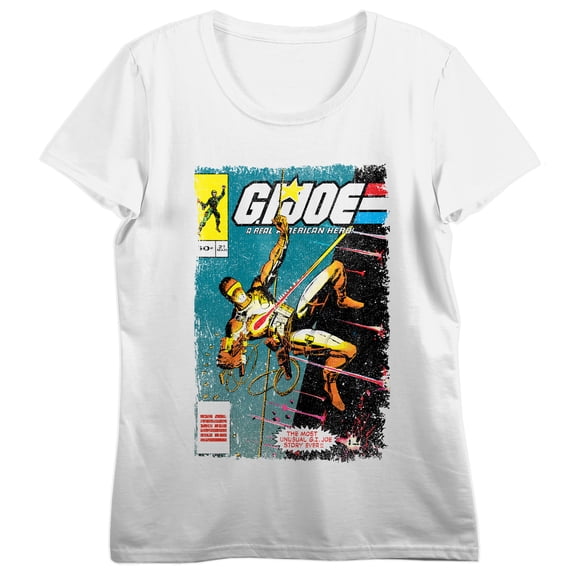 T-shirt à Col Rond Blanc à Manches Courtes pour Femmes G.I. Joe Snake Eyes Comic Cover - Moyen