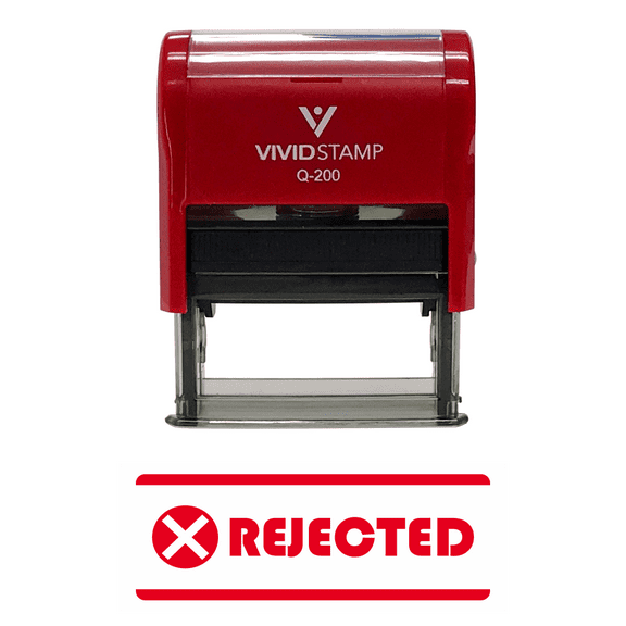 Rejected W/ Icon Self-Inking Office Rubber Stamp (Red) - Medium