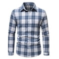 thumbnail image 5 of Yusimy Mens Flannel Shirts Long Sleeve Plaid Button Down Lapel Shirts Soft Breathable Casual Versatile Fall Winter Wear, 5 of 8