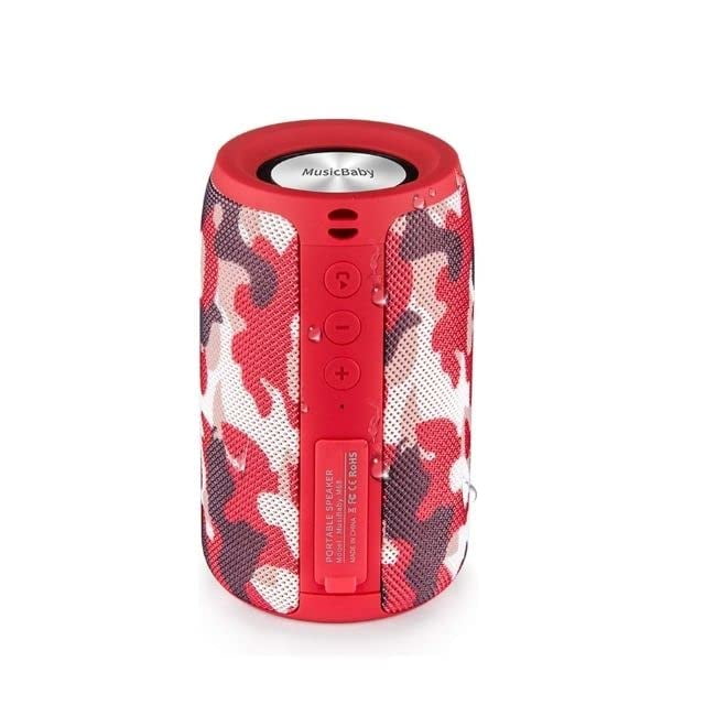 Altavoz Bluetooth MusiBaby M68 inalámbrico impermeable camuflaje rojo