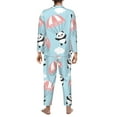 thumbnail image 5 of Kll Cute Panda Flying In The Sky Sleepwear Mens Flannel Pajamas,Long Cotton Pj Set, 5 of 9