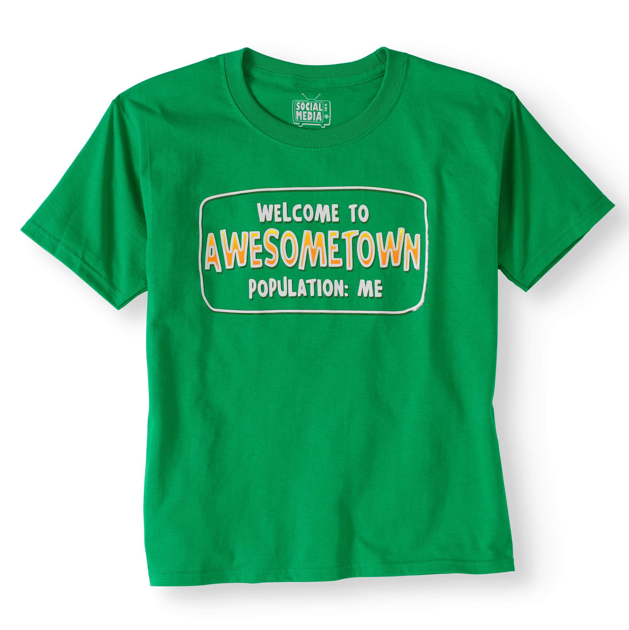 Boys' Humor Short Sleeve Awesometown Kelly Green Graphic T-Shirt ...