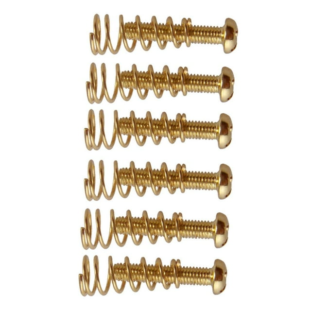 Milaget 6 Pièces Guitare Électrique Chevalet Fixation Vis de Montage + Ressorts Mis en Or