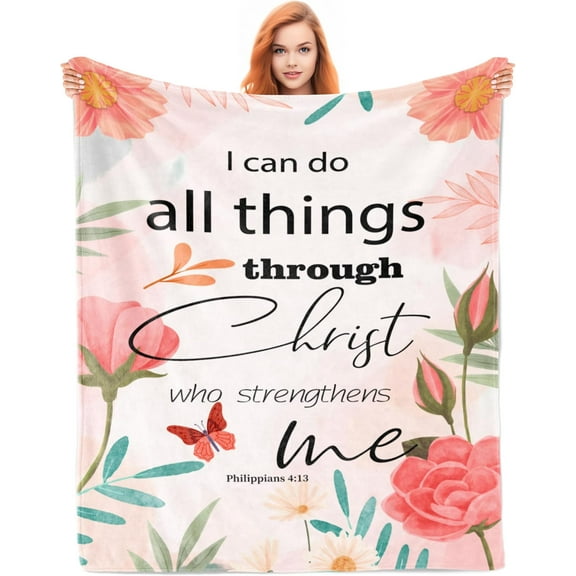 Christian Gifts, Christian Gifts for Women, Religious Gifts for Women/Men, Christian Gifts for Women Faith, Gifts for Christian Women, Best Christian Inspirational Gift Blanket 60"x50"
