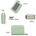 thumbnail image 4 of MINKUROW Small Genuine Leather Wallet for Women,RFID Blocking Credit Card Holder Wallet （ Light Green）, 4 of 5