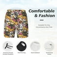 thumbnail image 4 of Kdxio Cute Cat Print Men's Swim Trunks with Compression Liner 7 Inch Inseam Quick Dry Swim Shorts, 4 of 7