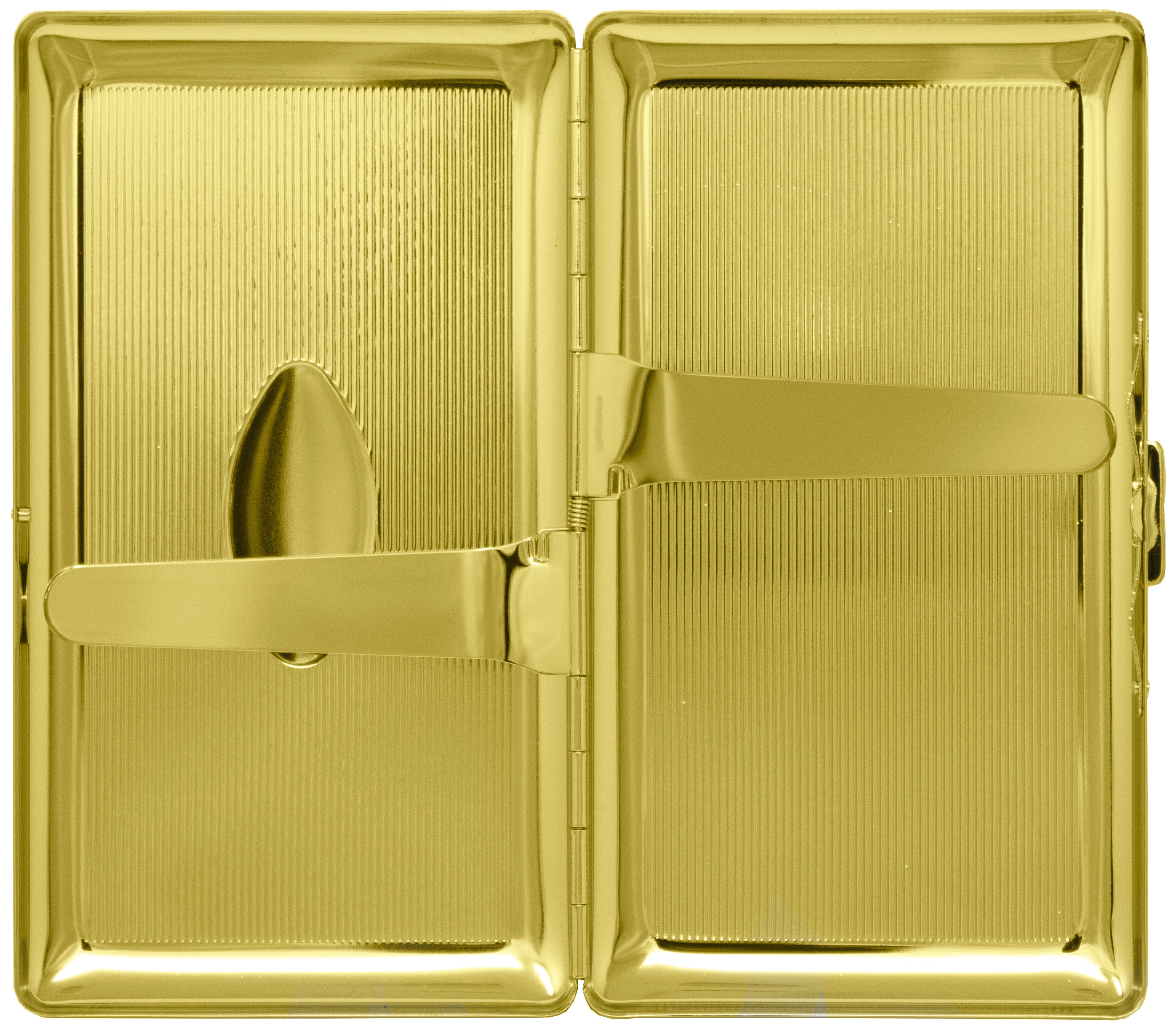 Set of 2 Metal-Plated 120s Cigarette Case & Stash Box (Gold Oval)
