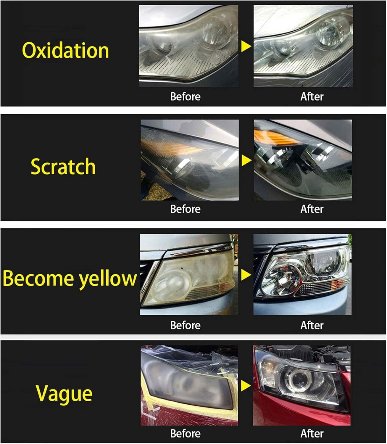 100ml Acetone Headlight Restoration Kit with Vapor Cup – DIY Repair Tool for Foggy, Yellowed & Oxidized Lenses, Complete Car Polishing System   Z