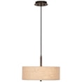 thumbnail image 4 of Possini Euro Design Bronze Brown Pendant Chandelier Lighting 16" Wide Modern Cream Fabric Drum Shade 3-Light Fixture for Dining Room Kitchen Island, 4 of 7