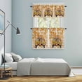thumbnail image 5 of Orange Fall Kitchen Curtains Sets for Windows 36 Inch Length, Thanksgiving Botanical Truck Orange Plaid Rod Pocket Window Treatments Tier Curtains and Valances Set for Bedroom/Bathroom, 5 of 8