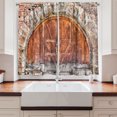 thumbnail image 2 of Ambesonne Rustic Kitchen Curtains, Door Vintage, 55"x45", Grey Orange, 2 of 3