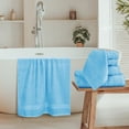 thumbnail image 3 of MALLONI HOME 8 Piece Towel Set 100% Ring Spun Cotton, 2 Bath Towels 27x54, 2 Hand Towels 16x28 and 4 Washcloths 13x13 - Ultra Soft Highly Absorbent Machine Washable Hotel Spa Quality - Sky Blue, 3 of 7