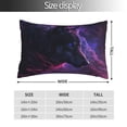 thumbnail image 2 of Goofa Galactic Wolf Stare Print Plush Throw Pillow Case, Soft Velvet with Hidden Zipper, Decorative Cushion Cover for Sofa, Bed, Car, and Home Décor-16"x24", 2 of 6