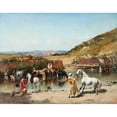 thumbnail image 3 of Victor Huguet 24x20 Black Modern Framed Museum Art Print Titled - At the Wadi, 3 of 5