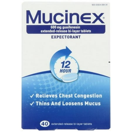 5 Pack - Mucinex 12-Hour Chest Congestion Expectorant Tablets, 40 Each